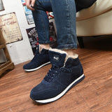 Men Shoes Winter Warm Fur Men Casual Shoes Lace Up Round Toe Casual Men Shoes Flock Footwear For Winter Man Sneakers