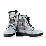 Combat Boots - Alice in Wonderland Gifts #104 Blue Series | Birthday Gifts, Gift Idea, Women's Boots, Handmade Lace Up Boots