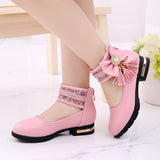 Christmas Gift Kids Shoes Fashion Tassel Bow Children Shoes 2021 New Spring Little Girls PU Leather Princess School Shoes E772