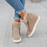 Murioki Booties Female Winter New Plus Velvet Warm Short Tube Cotton Boots British Style Personality Side Zip Wild Woman Shoes New
