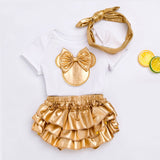 Newborn Baby Girls Clothes Sets 2022 Summer Short Sleeve Bowtie Bodysuit Dress+Headband Infant baby girl clothing outfit