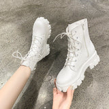 New Thick-soled Genuine Leather Women's Boots Fashion Zipper Convenient Short Boots Autumn Winter Warm Casual Women's Work Boots