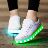 Murioki Size 27-46 Adult Unisex Womens&Mens 7 Colors Kid Luminous Sneakers Glowing USB Charge Boys LED Shoes Girls Footwear LED Slippers