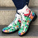 Christmas Tree Women's Boots Christmas Custom Men's And Women's High-Top Plus Size Short Boots Square Heel Women's Shoes