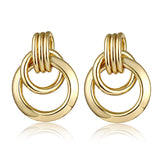 Christmas Gift Gold Silver Color Alloy Drop Earrings For Women Exaggeration Earrings Wedding Simple Fashion Jewelry Trend Accessories