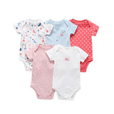 Murioki 5PCS/LOT Newborn Baby Girl Boy Romper 2021 Summer Spring Top Quality 100% Cotton Short Sleeves 0-24M Infant Baby Jumpsuit