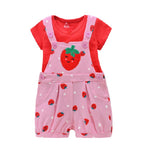 Newborn Baby Girl Clothes 2021 Spring Summer T-shirt+Suspender Shorts Jumpsuit 2PCS Infant Fashion Baby Girl Outfit 9M-36M