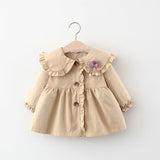 Pink Spring and Autumn Girl Coat Cotton Kids Trench Cute Newborn Toddlers Fashion Infant Outfits Princess Baby Outdoor Clothing1111