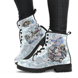 Combat Boots - Alice in Wonderland Gifts #104 Blue Series | Birthday Gifts, Gift Idea, Women's Boots, Handmade Lace Up Boots