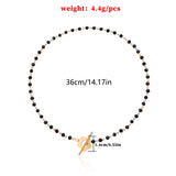 Christmas Gift Fashion Luxury Black Crystal Glass Bead Chain Choker Necklace for Women Flower Lariat Lock Collar Necklace Jewelry Party Charm
