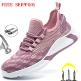 Safety Shoes Women Steel Toe Shoes Men Work Sneakers Safety Shoes Men Lightweight Work Boots Indestructible Work Shoes Unisex