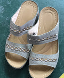 Women Sandals Orthopedic Slippers Open Toe Summer Shoes Vintage Low Heels Female Platform Shoes Corrector Sponge Walking Sandals