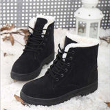 Murioki Women Boots Plus Size 44 Snow Boot For Women Winter Shoes Heels Winter Boots Ankle Botas Mujer Warm Plush Insole Shoes Woman
