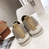 Murioki 2022 Brand European Fashion Espadrilles Shoes Woman Leather Creepers Flats Ladies Loafers Crystal Loafers G361