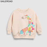 Christmas Gift SAILEROAD Animal Applique Sweatshirt Girl 2-7Years Little Kids Hoodies Cute Cat Children's Sweatshirts for Baby Clothes Cotton