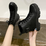 Punk Gothic Combat Ankle Boots Women Sock Platform Boots Fur 2021 New Autumn Black Beige Boots Fashion Designer Shoes Female