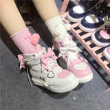MURIOKI Women's Kawaii Shoes Sneakers Lolita Sports Flats Running Fashion High Top Casual Spring Cute Harajuku White Tennis Dropshipping