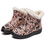 Women Boots 2020 Fashion Brand Winter Boots Women Printing Zipper Ankle Botas Mujer Keep Warm Snow Boots For Winter Shoes Woman