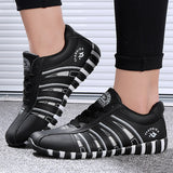 Women's sneakers Sports shoes woman Fashion Striped Lace up Running Casual shoes women Trainers Comfortable Size 41 Sturdy Sole