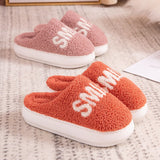 Women Winter Warm Fur Slippers EVA Thick Sole 4cm Cotton Shoes Cute Lovely Shoes Non-slip Soft Indoor Bedroom House Slippers