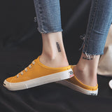 Graduation Shoes 2022 spring and summer new student canvas shoes women's fashion lace-up sneakers open white shoes sandals semi-drag breathable