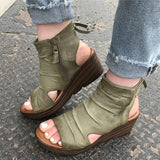 Verano De las mujeres sandalias gladiador cuñas De las señoras hebilla plataforma Casual Zapatos De Mujer Zapatos suaves para Mu