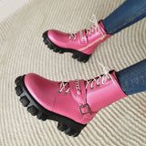 MURIOKI Female Motorcycle Boots Ankle Boots For Women 2022  Pink Sugar New Arrivals Goth Fashion women's Shoes Chunky Heel Hot Antumn