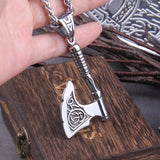 Christmas Gift Stainless Steel Viking Axe key bottle opener viking necklace with wooden box as gift