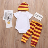 Murioki New Infant Baby Clothing Set Little Wizard has arrived Outfit Romper+Pants+Hat 3PCS Baby Clothes Sets