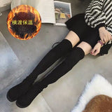 Size 36-41 Winter Over The Knee Boots Women Stretch Fabric Thigh High Sexy Woman Shoes Long Bota Feminina zapatos de mujer #65