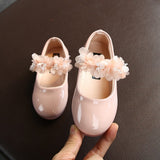 Murioki Baby Girls Walking Shoes Kids PU Leather Big Flower Summer Princess Shoes Party Wedding Baby Girls Dance Shoes