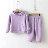 Children's Clothing Set Warm Fleece Baby Boys Sweatshirts + Pants for Winter Autumn Kids Clothes Toddler Girl Boys Outerwear