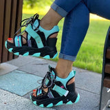 MURIOKI 2022  New Lady Platform Chunky Sandals Lace Up Buckle Punk  Cool Women's Sandals Open Toe Casual Summer Sports Shoes