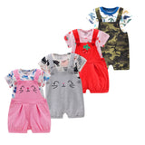 Newborn Baby Girl Clothes 2021 Spring Summer T-shirt+Suspender Shorts Jumpsuit 2PCS Infant Fashion Baby Girl Outfit 9M-36M