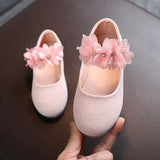 Murioki Baby Girls Walking Shoes Kids PU Leather Big Flower Summer Princess Shoes Party Wedding Baby Girls Dance Shoes