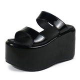MURIOKI Ins Platform 2022 New Summer Sandals For Woman Black Size 35-43 Slipper Hot Sale Thick Soled Comfy Open High Heels Shoes