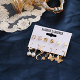 Christmas Gift KISSWIFE Vintage Exaggerated Big Pearl Dangle Earrings Set For Women Crystal Metal Stud Earrings 2021 Trend Wedding Jewelry Gift