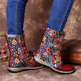 Murioki 2022 Boots Woman Shoes Western Cowboy Style Europe And  Handsome Retro Small Ladies Floral Boots  Winter Boots Women