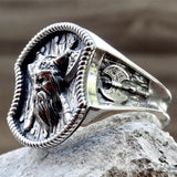 Christmas Gift  Mens Viking 316L Stainless Steel Ring Thor Hammer Double Axe Rings Odin Norse Pagan Biker Amulet Jewelry Gifts for him