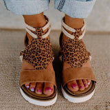 Women Sandals Zipper Wedges Shoes For Women Platform Sandals Plus Size Leopard Summer Shoes Women Heels Sandals Chaussure Femme