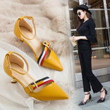 MURIOKI version of the fashion pointed shallow mouth buckle high heels sexy word with sandals fine with professional OL women's shoes