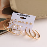 Christmas Gift KISS WIFE Vintage Geometric Golden Drop Earrings Set For Women Pearl Acrylic Hoop Earrings 2021 Trend Fashion Jewelry Pendientes