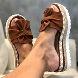 Women Sandals Slip On Summer Shoes For Women Heels Sandals Bow Platform Shoes Sandalias Mujer Casual Wedges Shoes Women Slippers