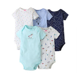 5PCS/LOT Newborn Baby Girl Boy Romper 2021 Summer Spring Top Quality 100% Cotton Short Sleeves 0-24M Infant Baby Jumpsuit