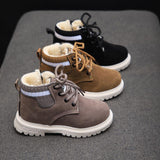 Murioki Children Casual Shoes Autumn Winter Martin Boots Boys Shoes Fashion Leather Soft Antislip Girls Boots 21-30 Sport Running Shoes