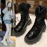 Sexy Women's Winter Boots 2021 New Fashion Fur Plush White Snow Boots For Women Black Beige Platform Ankle Boot Female Designer