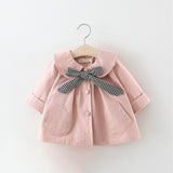 Pink Spring and Autumn Girl Coat Cotton Kids Trench Cute Newborn Toddlers Fashion Infant Outfits Princess Baby Outdoor Clothing