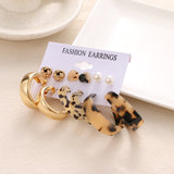 Christmas Gift KISSWIFE  Acrylic Golden Metal Big Hoop Earrings Set for Women Girls Colourful Resin Hoop Earrings 2021 Trend Fashion Jewelry
