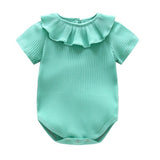 Newborn Infant Baby Girl Rompers 0-2Y 2022 Summer Candy Ruffles Jumpsuit New born Baby Boy Girl Clothes Outfits