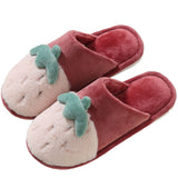 New Arrival Winter Women Shoes Short Plush Warm Female Slippers Cute Fruit Strawberry Non-Slip Home Soft Ladies Cotton Slippers